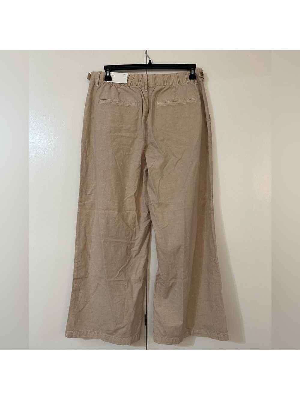 AMERICAN EAGLE HIGH RISE WIDE LEG STRETCH TROUSERS BEIGE WOMEN’S SIZE 12 - Picture 5 of 15